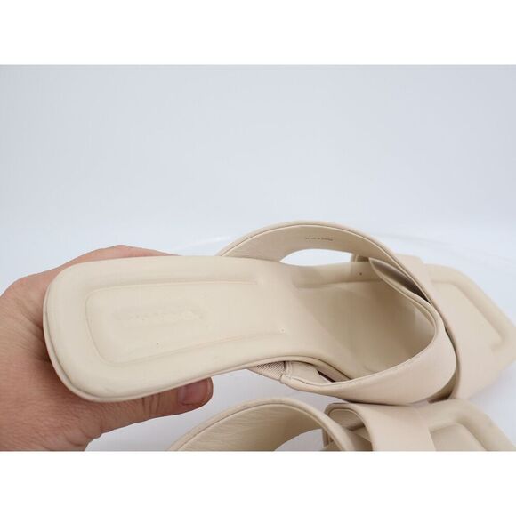 Vince Cecila Crisscross Sandal Ivory Leather Kitten Heel Comfy Career Size 11M - Picture 9 of 11